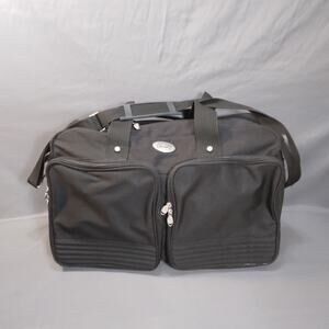 Vintage Rexford Ricardo Beverly Hills Black Canvas Carry On Duffel Bag Tote GUC